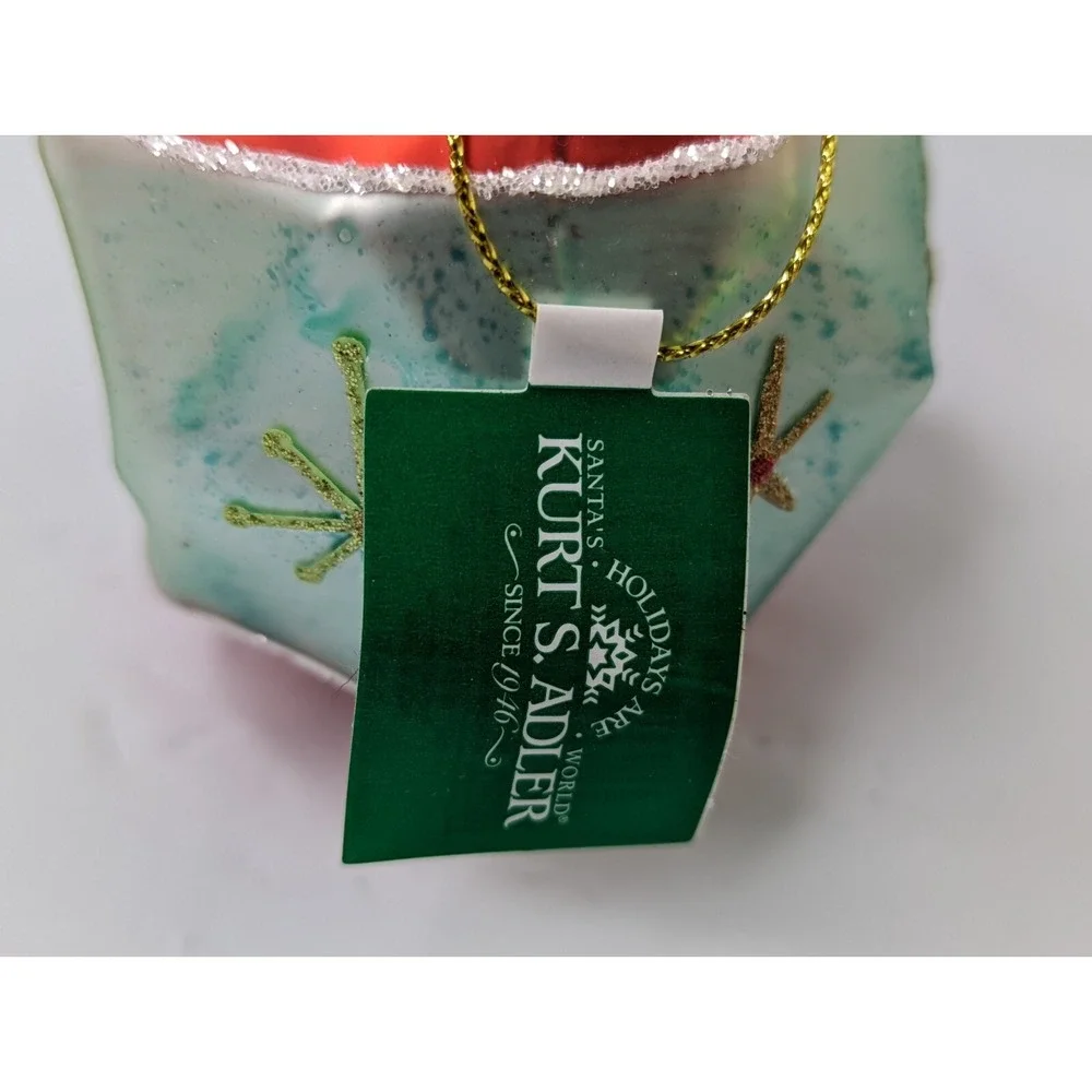 Kurt Adler Glass Ornament Red Blue‎